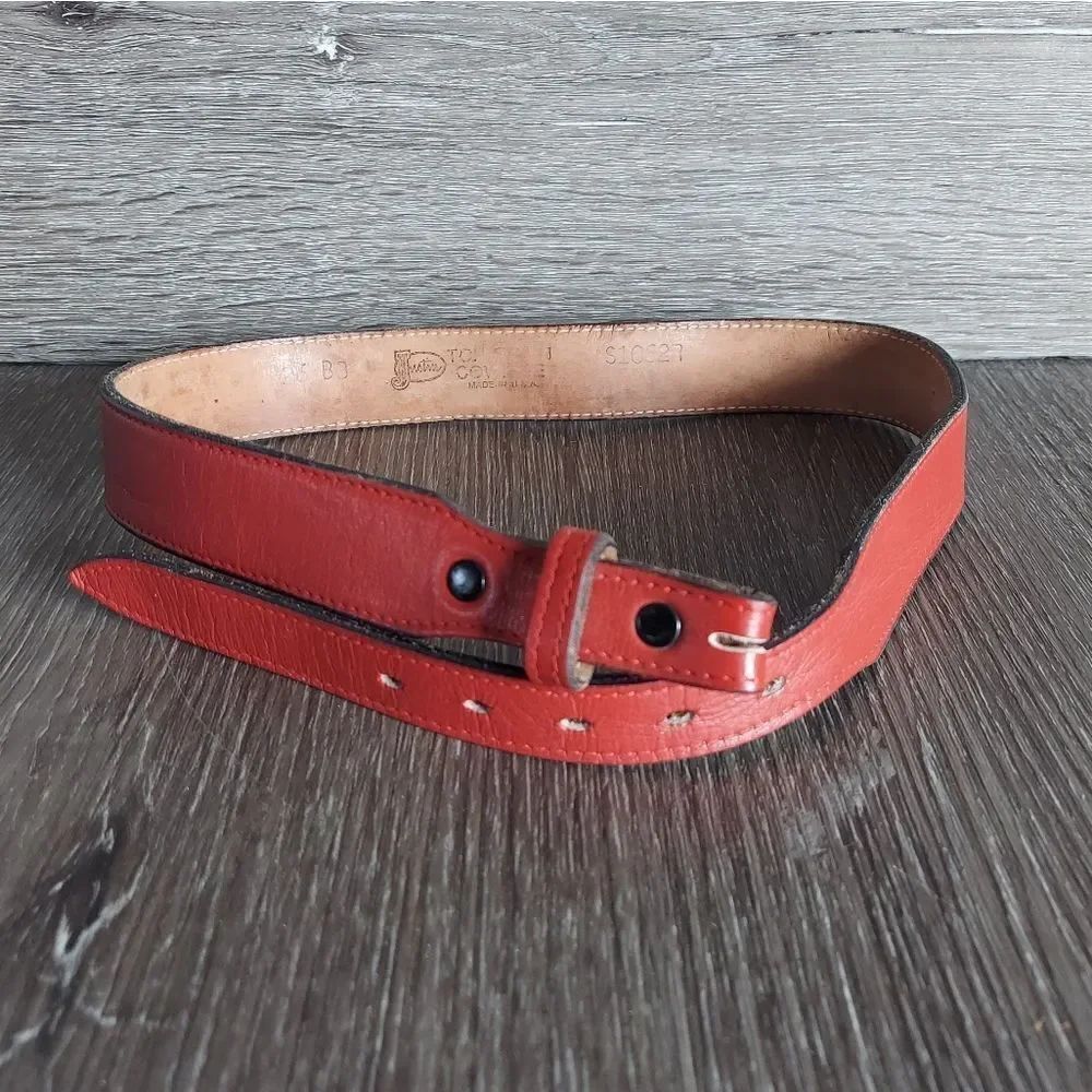 Justin Red Leather Belt 26